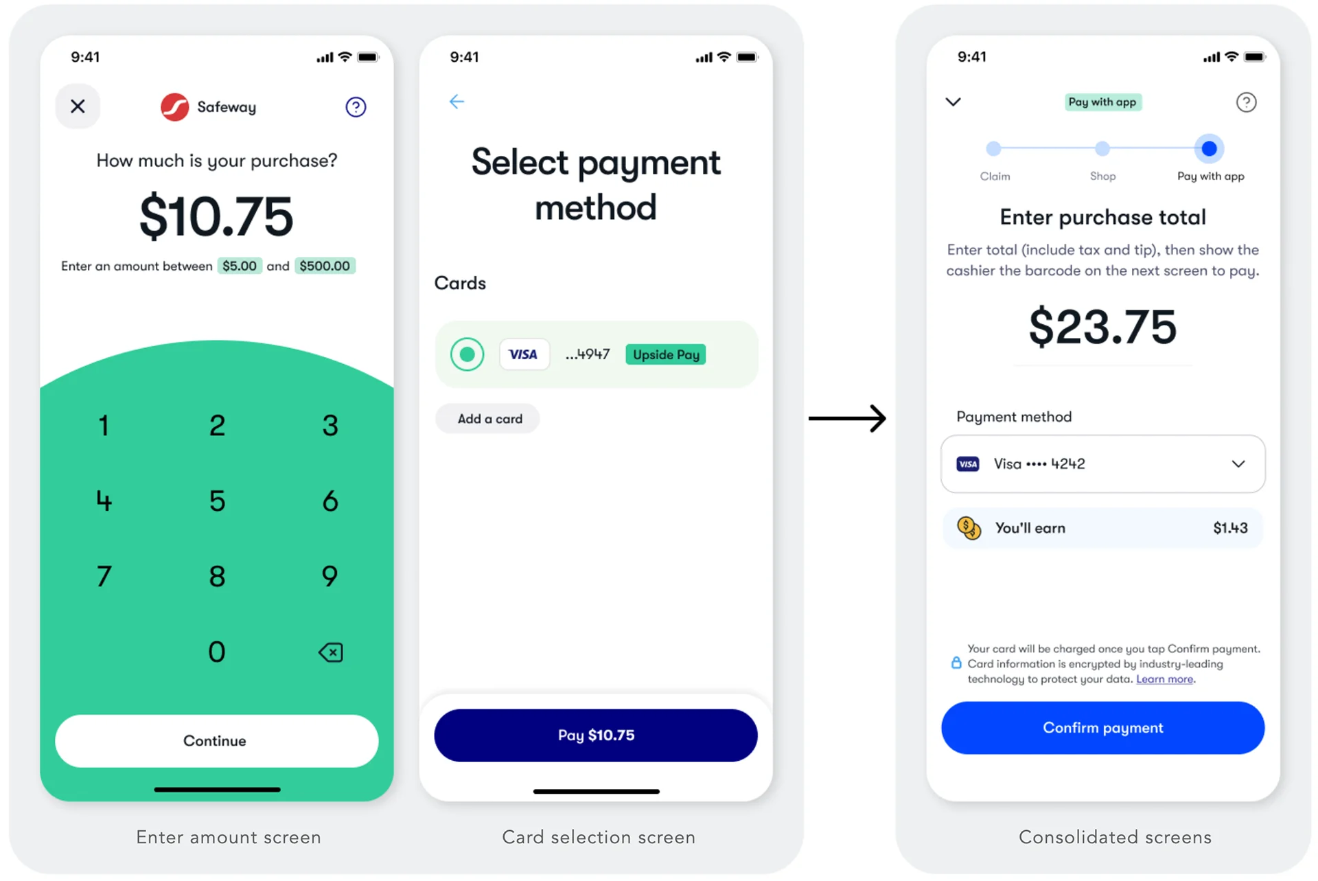 Merged Payment Screen