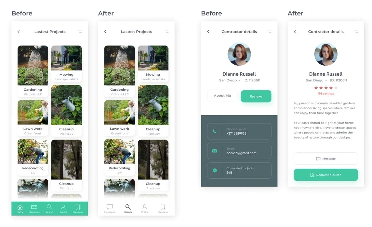 Usability Testing Iterations